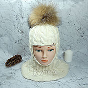 Комплект: шапка и снуд вязаный, для мальчиков, зимний, детский