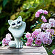 Figurine of an adorable white CAT. Figurines. Revkova Tatiana (figurki-sculpt). My Livemaster. Фото №6