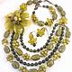 NECKLACE 4 strands BRACELET EARRINGS luxury flower JADE, JASPER beads. Necklace. Dorida's Gems (Dorida-s-gems). My Livemaster. Фото №6