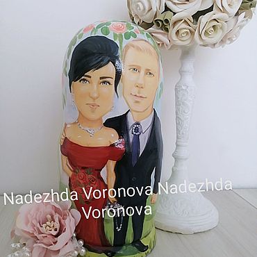 Сувениры и подарки ручной работы. Ярмарка Мастеров - ручная работа Сувениры с пожеланиями: матрёшки по фото. Handmade.