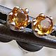 Yellow sapphire stud earrings, Stud earrings, Novosibirsk,  Фото №1