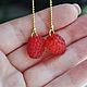Raspberry-Long gold-plated earrings on a chain. Earrings. ToutBerry. My Livemaster. Фото №6