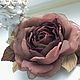 Order FABRIC FLOWERS. Chiffon rose ' Velvet wine'. fioridellavita. Livemaster. . Brooches Фото №3