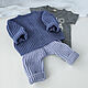 Order Knitted set for a boy: booties, pants, cap, jumper. babyshop. Livemaster. . Gift for newborn Фото №3