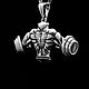 Кулон Спортсмен / Barbell's bear pendant, серебро 925 пробы. Кулон. Mens Games Silver. Ярмарка Мастеров.  Фото №4