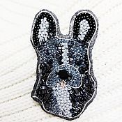 Украшения handmade. Livemaster - original item Brooch-pin: Brooch French Bulldog Black. Handmade.