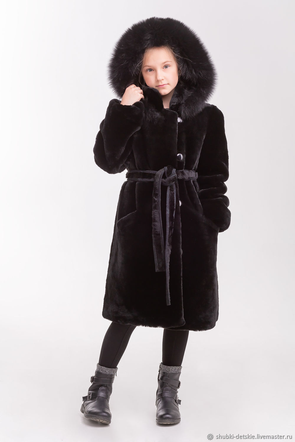 Fur coat 'Severyanka' from black Mouton, Fur Coats, Pyatigorsk,  Фото №1