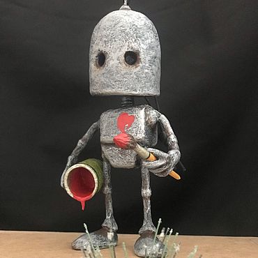 Куклы и игрушки ручной работы. Ярмарка Мастеров - ручная работа Ёлочная игрушка робот Федечка 3. Handmade.