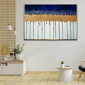 Картины и панно handmade. Livemaster - original item Interior painting abstract painting with 80h60 gold. Handmade.