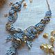 Blue flowers crocheted choker, Irish lace choker. Necklace. Olga Karpenko Luizafelt. Online shopping on My Livemaster.  Фото №2