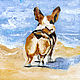 Corgi painting portrait of a dog in oil. Pictures. Yulia Berseneva ColoredCatsArt. My Livemaster. Фото №6