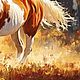 Заказать Большая картина маслом с душой Бегущая лошадь Осенний порыв. Картины для современного интерьера ™Интерьерная живопись™. Ярмарка Мастеров. . Картины Фото №3
