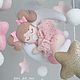 Мобиль на кроватку из фетра с малышкой на месяце. Мобили на кроватку. Fairy felt toys. Интернет-магазин Ярмарка Мастеров.  Фото №2