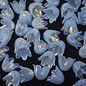 Материалы для творчества handmade. Livemaster - original item Beads Flowers 10mm Blue Opal 1 piece Acrylic. Handmade.