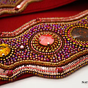 Аксессуары handmade. Livemaster - original item Belt red wide beads Red Passion belt elastic band on the dress. Handmade.