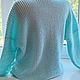 Заказать Джемпер женский вязаный из бирюзовой шерсти  с ангорой. Sweater Star Вязание на заказ.. Ярмарка Мастеров. . Джемперы Фото №3