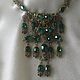 Vintage necklace with emerald paste, Vintage necklace, Moscow,  Фото №1