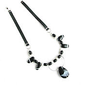Украшения handmade. Livemaster - original item Black necklace, moonstone necklace, long necklace 