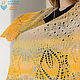 Minishal Mimosa a cape on the shoulders of a sickle-shaped wool. Shawls. Bright Shawls by BorchankaZL. My Livemaster. Фото №6