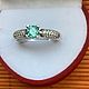 Кольцо с природным апатитом параиба и микро цирконами. Кольца. OLVIKSOL JEWELRY STORE. Ярмарка Мастеров.  Фото №5