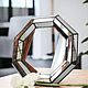 STAINED GLASS MIRROR. Geometric hanging mirror in the frame, Mirror, St. Petersburg,  Фото №1