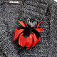 Order Red and black Iris flower brooch made of leather with mink fur. flowersstyle (flowersstyle). Livemaster. . Brooches Фото №3