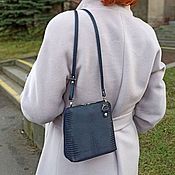 Сумки и аксессуары handmade. Livemaster - original item Crossbody bag: Women`s blue leather handbag Dina Mod S83-961. Handmade.