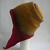 Аксессуары handmade. Livemaster - original item Hat felted Metamorphosis ochre. Handmade.