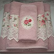 Для дома и интерьера handmade. Livemaster - original item MONOGRAM and ROSES-Terry towels in assortment. Handmade.
