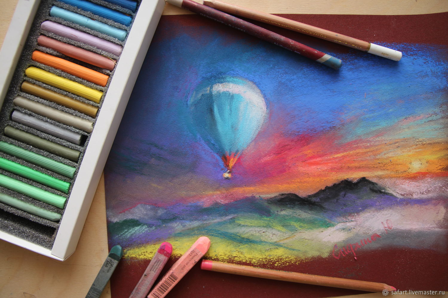 Воздушный шар на закате картина, Картины, Челябинск,  Фото №1