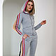 Sports suit with a hood for women, gray suit with slits. Tracksuits. Lara (EnigmaStyle). Online shopping on My Livemaster.  Фото №2