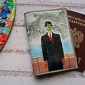 Обложка на паспорт "Красное золото", нат. Кожа, ручная роспись