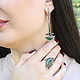 Ethnic Avant-garde Jewelry Set with Jade 925 Silver HB0098. Jewelry Sets. Sunny Silver. Online shopping on My Livemaster.  Фото №2