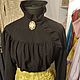 Блузка женская в винтажном стиле "Камелия" черная, Блузки, Москва,  Фото №1