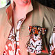 Order Large Brooch Cheetah Safari Stripe Portrait Brooch Accessory Cat. Karina-bro. Livemaster. . Brooches Фото №3