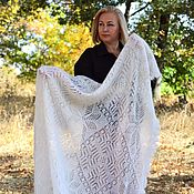 Аксессуары handmade. Livemaster - original item Shawls: Downy openwork shawl 