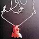 The pendant925 Silver Mini Necklace Fish carved from AGATE, Pendant, Moscow,  Фото №1