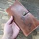 Кошка Лонгер кожаное портмоне кошелек тревел оранжевый. Кошельки. Iron Arm Leatherworks (Екатерина). Интернет-магазин Ярмарка Мастеров.  Фото №2