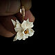 Daffodil Earrings. Mammoth ivory, Earrings, Omsk,  Фото №1
