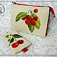 Cosmetic bag, textile, three sections cherry, Beauticians, Krasnodar,  Фото №1