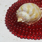 Материалы для творчества ручной работы. Ярмарка Мастеров - ручная работа Beads 33 pcs round 6 mm Red. Handmade.