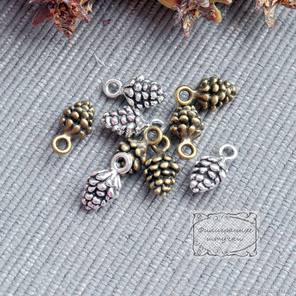 Подвеска металлическая Шишка Фурнитура для украшений и бижутерии купить ...