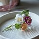 Розы. Брошь-булавка. Knitted flowers. Ярмарка Мастеров.  Фото №4