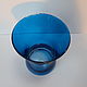 Винтаж: Интерьерная ваза из цветного синего стекла высота 15 см диаметр горла, Вазы винтажные, Конаково,  Фото №1