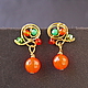 mini-earrings, a necklace Enchanted Jul, Earrings, St. Petersburg,  Фото №1