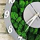 Часы из стабилизированного мха d30 см. Часы классические. Антонина Литовкина - Озеленение (Планета Флористики). Интернет-магазин Ярмарка Мастеров.  Фото №2