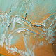 Painting Day Turquoise sea landscape on a golden background. Pictures. kdushi. My Livemaster. Фото №5