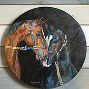 Картины и панно handmade. Livemaster - original item Paintings:Oil painting Boundless love (horses). Handmade.