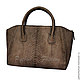 Bag genuine Python leather. Beautiful bag made of Python zip. Women's small bag handmade. Fashionable bag made of Python skin. Brown pimonova bag custom. Stylish bag made of Python.
