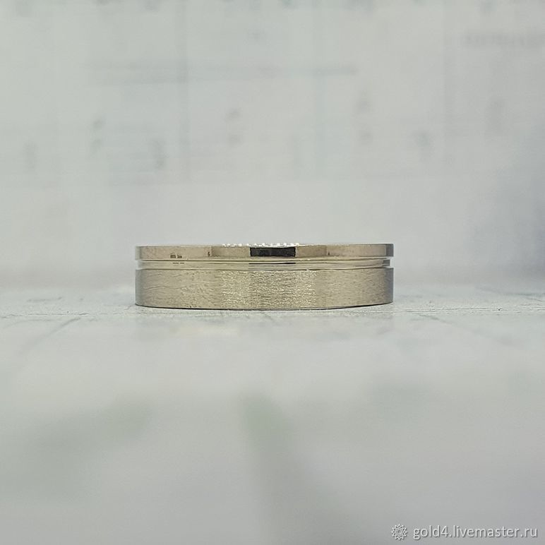 Кольцо матовое, кольцо с линией, необычное кольцо из золота, Кольца, Москва,  Фото №1